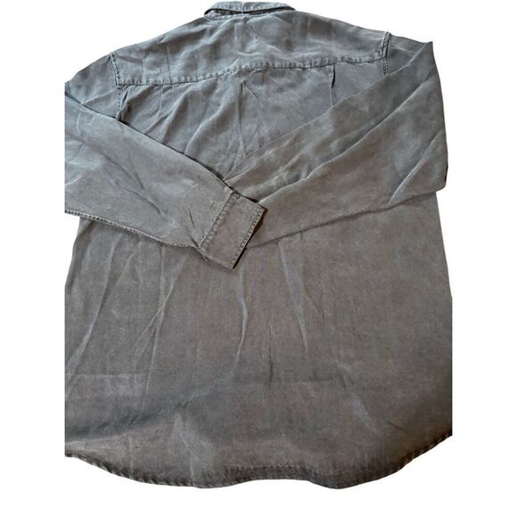 Weekendz off long sleeve relaxed carbon tencel button up pocket shirt L - Picture 3 of 5